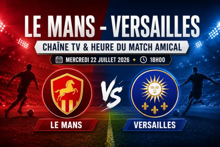 Le Mans – Versailles : chaîne TV et heure du match amical du 22 juillet 2026 à 18 h